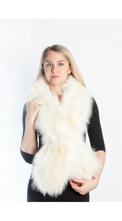 White cream fox fur scarf